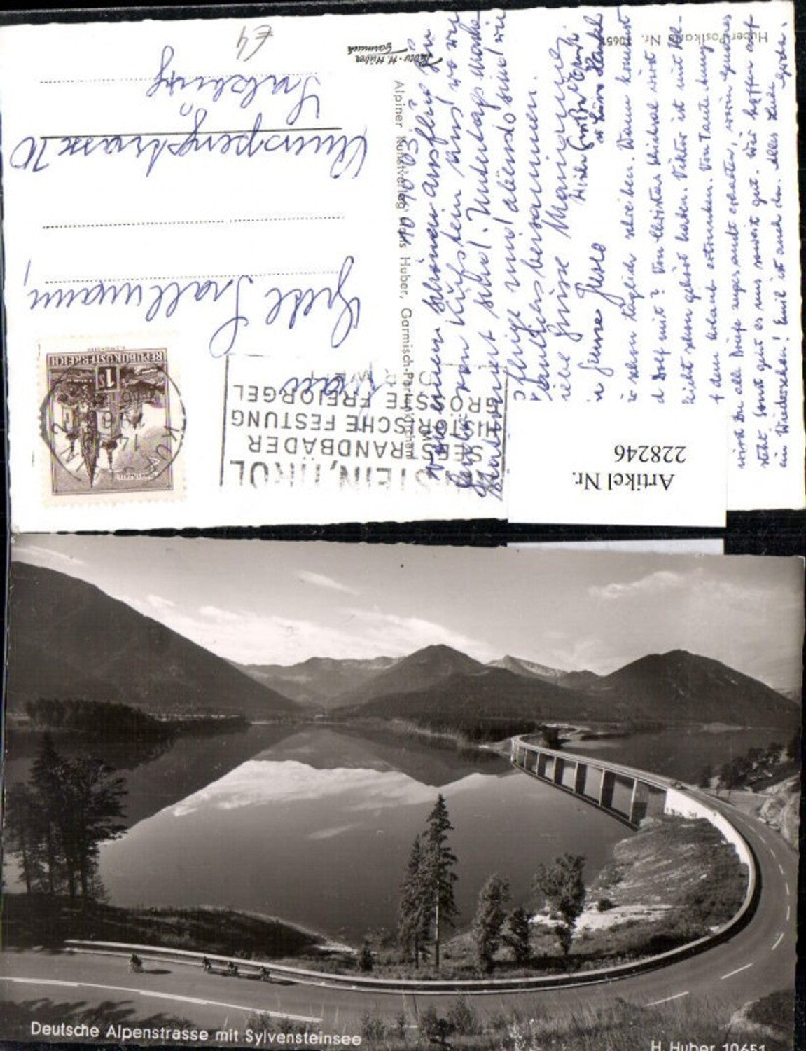 228246,Deutsche Alpenstraße m. Sylvensteinsee See Brücke b. Lenggries