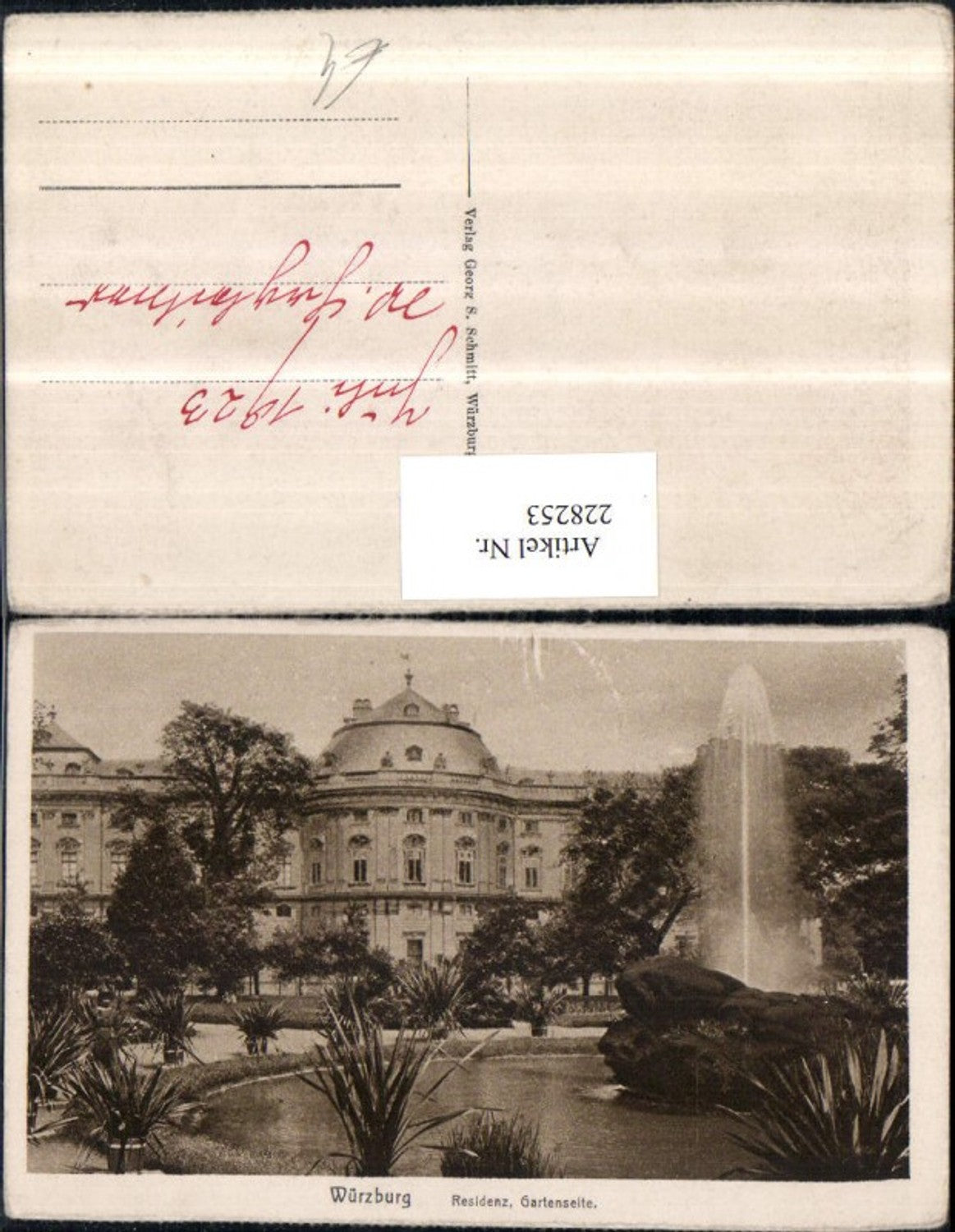 228253,Würzburg Residenz Gartenseite Springbrunnen Fontäne