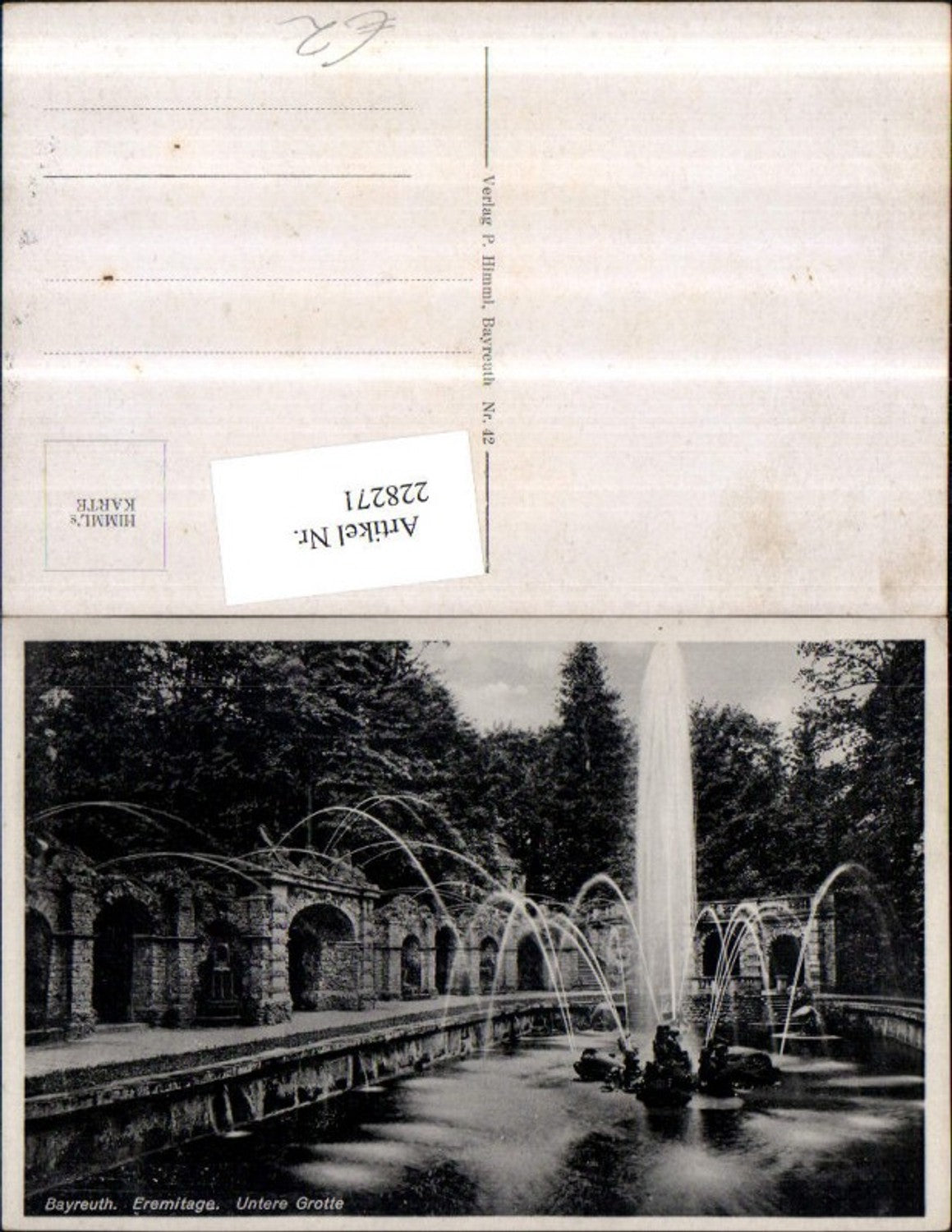 228271,Bayreuth Eremitage Untere Grotte Springbrunnen
