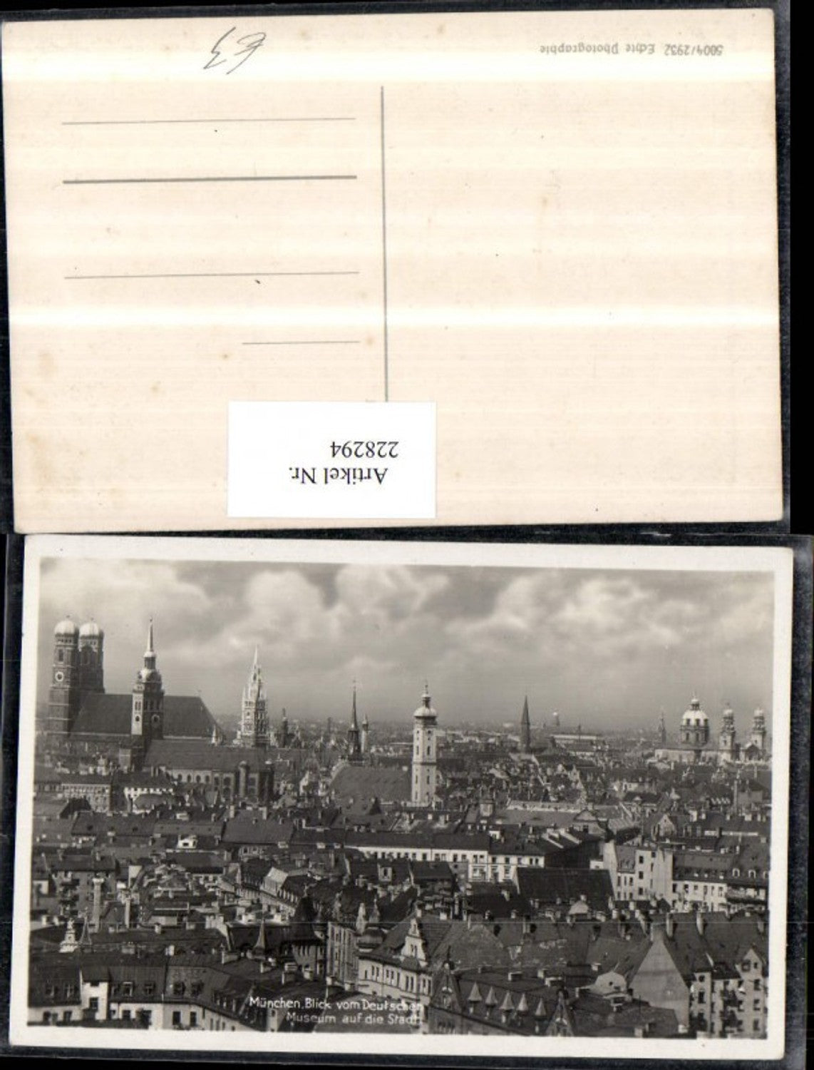 228294,München Teilansicht Blick v. Deutschen Museum auf d. Stadt Frauenkirche