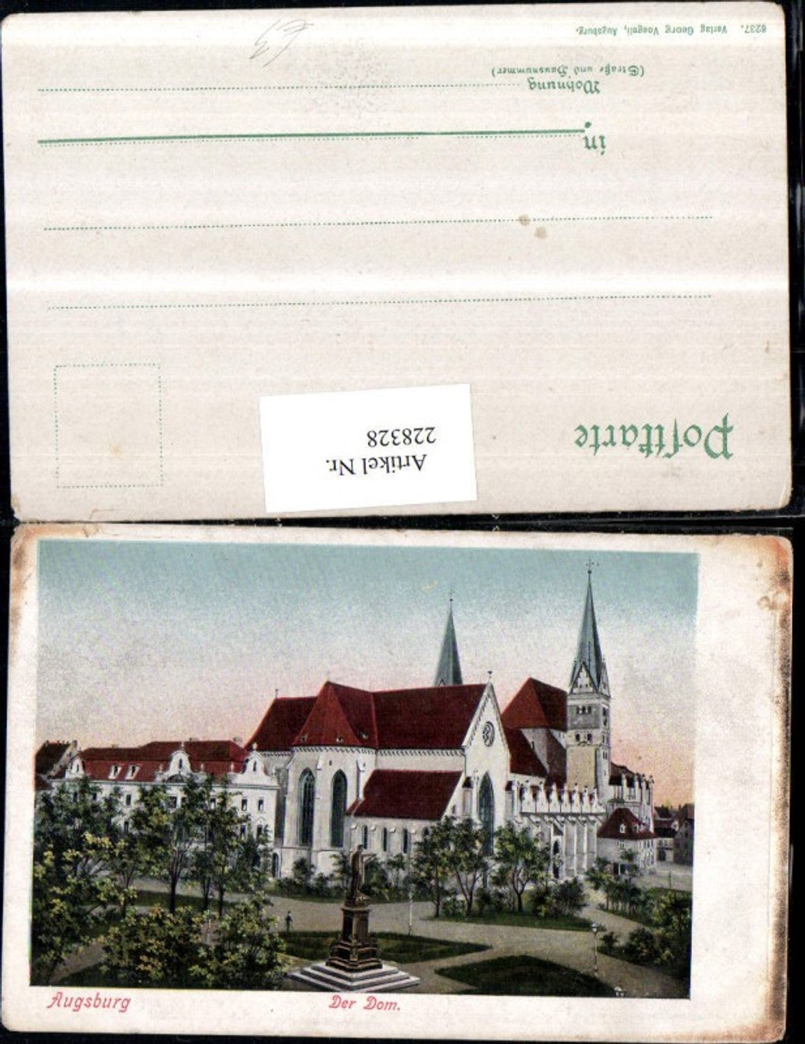 228328,Augsburg Der Dom Kirche m. Denkmal