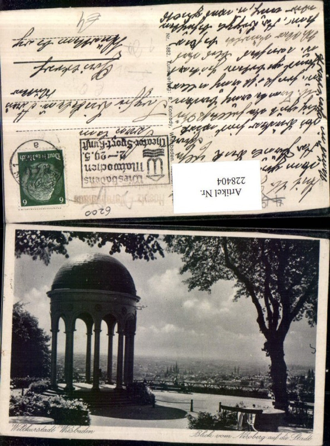 228404,Wiesbaden Blick v. Neroberg auf d. Stadt Tempel