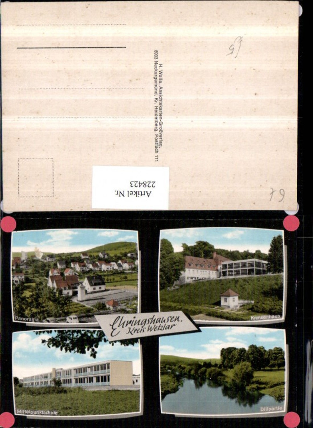 228423,Ehringshausen Kreis Wetzlar Totale Panorama Krankenhaus Dillpartie Mittelpunktschule Mehrbildkarte
