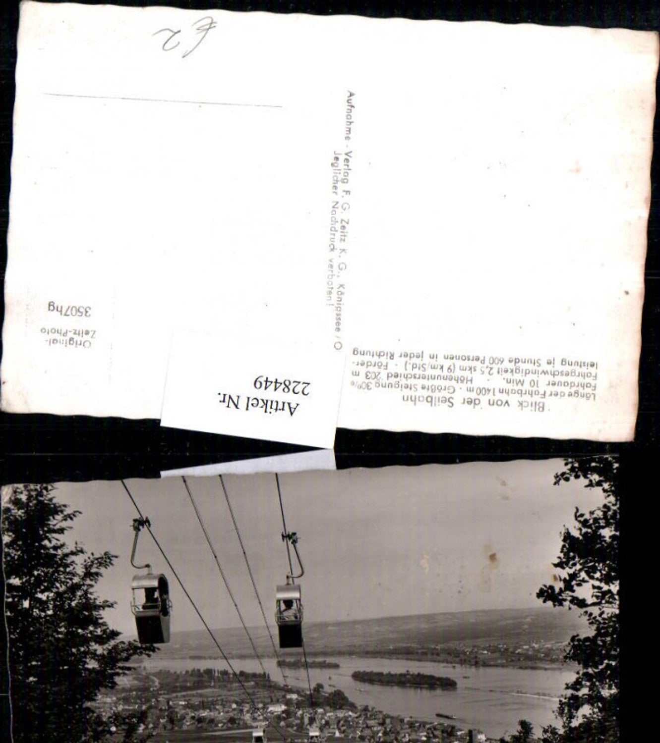 228449,Rüdesheim a. Rhein Totale Blick v. d. Seilbahn Gondel