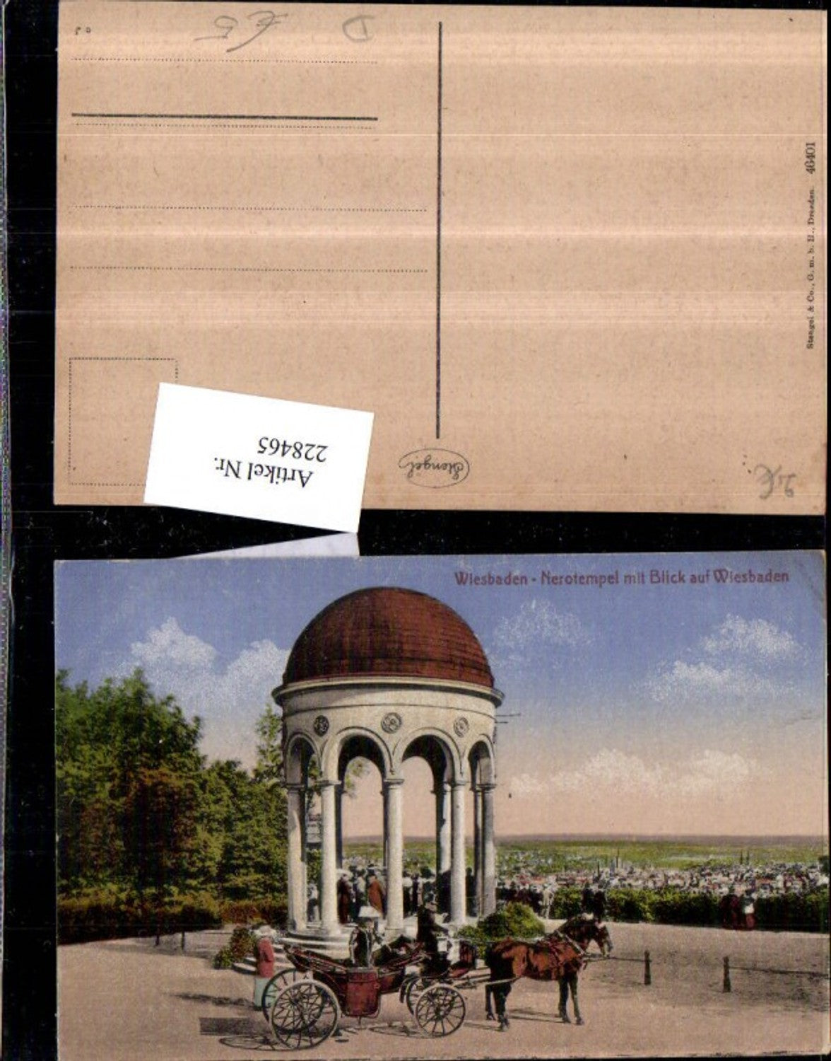 228465,Wiesbaden Nerotempel m. Blick auf d. Stadt Kutsche