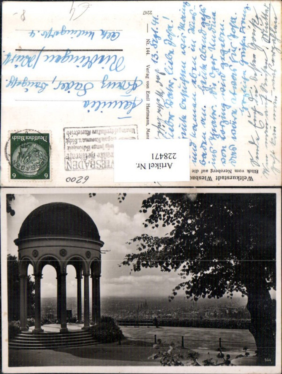 228471,Wiesbaden Blick v. Neroberg auf d. Stadt Tempel