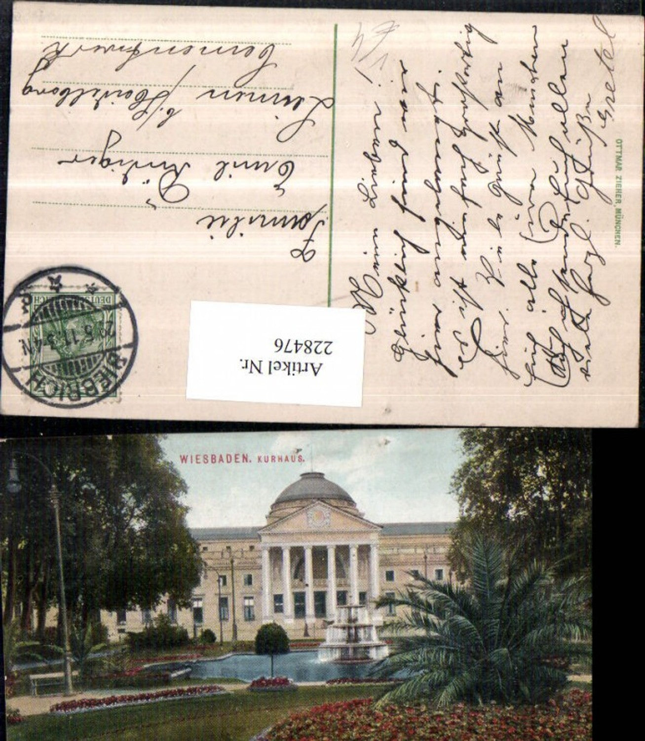 228476,Wiesbaden Kurhaus m. Garten Brunnen pub Ottmar Zieher