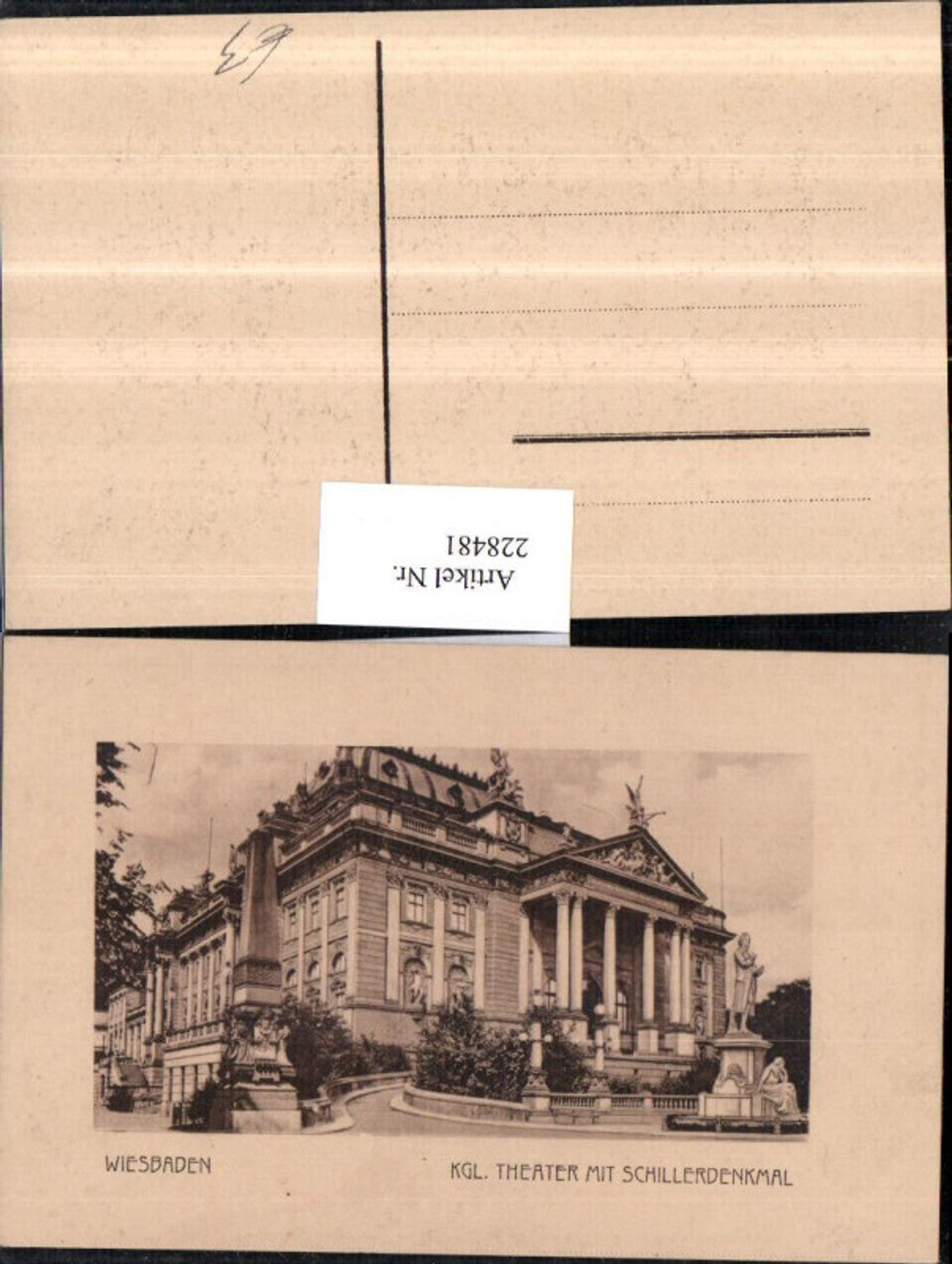 228481,Wiesbaden Königliches Theater m. Schillerdenkmal