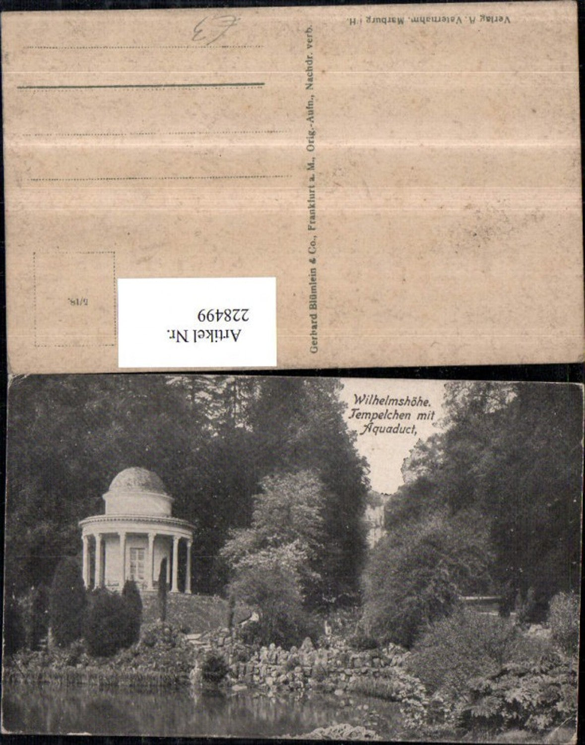 228499,Kassel Wilhelmshöhe Tempel m. Aquaduct