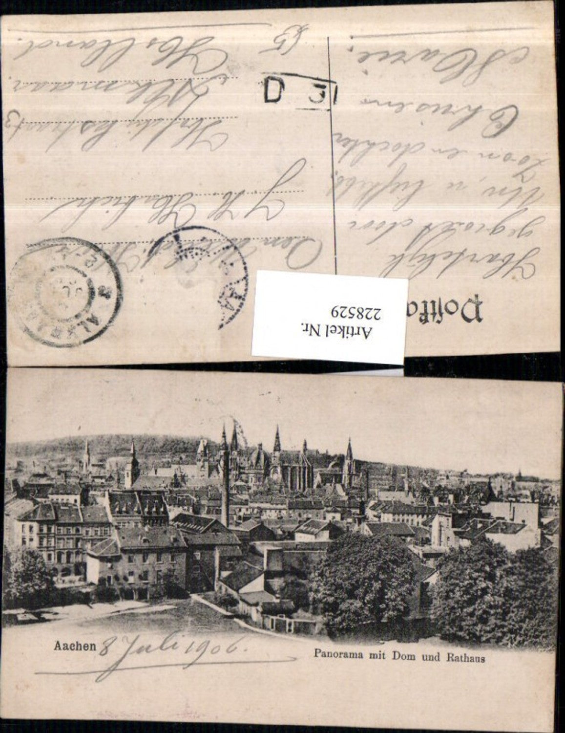 228529,Aachen Totale Panorama m. Dom u. Rathaus