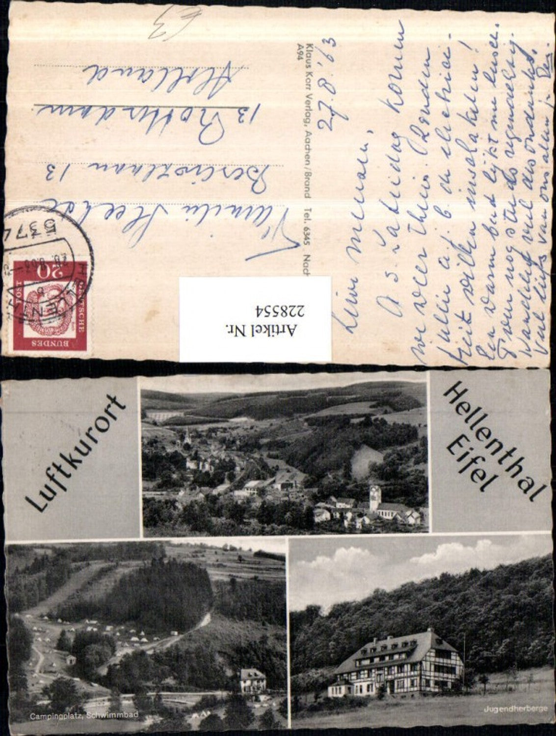 228554,Hellenthal i. d.Eifel Totale Jugendherberge Campingplatz Schwimmbad Mehrbildkarte