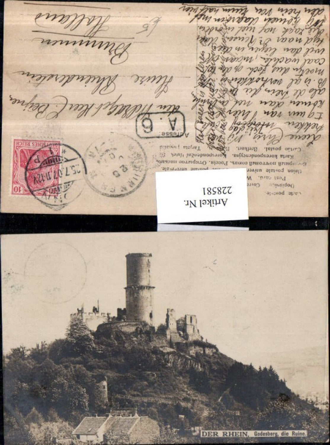 228581,Der Rhein Godesberg die Ruine Burgruine