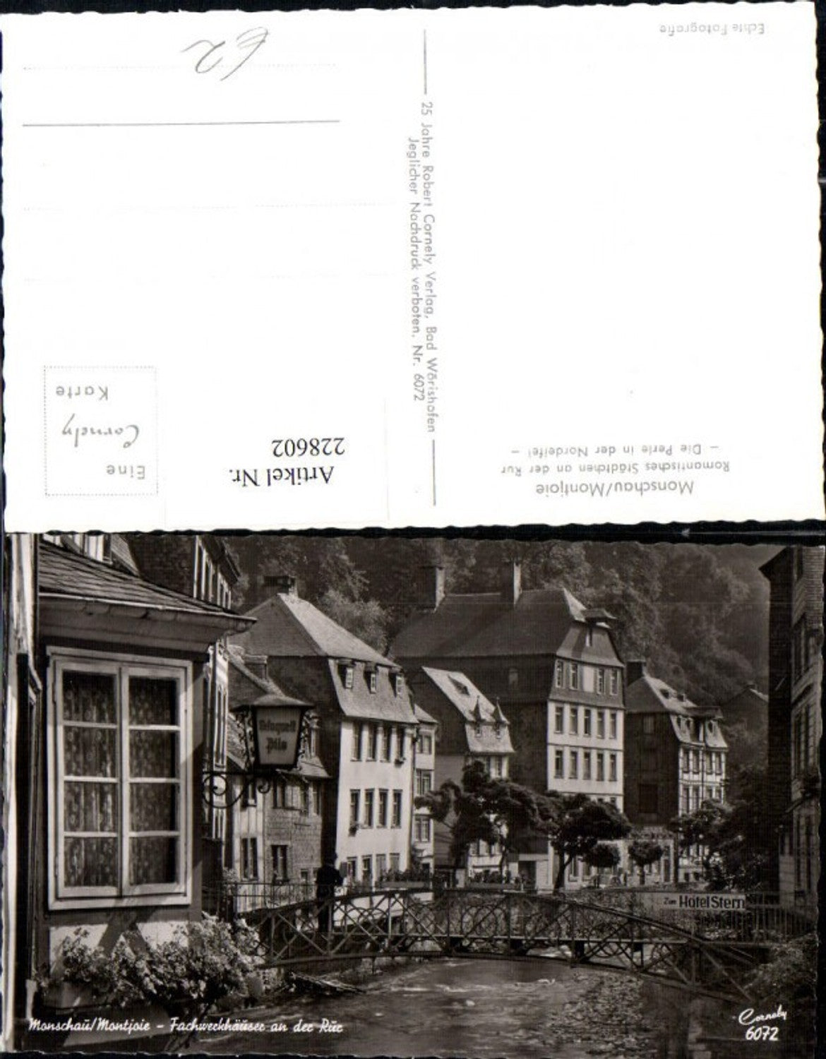 228602,Monschau i. d. Eifel Fachwerkhäuser a. d. Rur Partie Brücke Hotel zum Stern