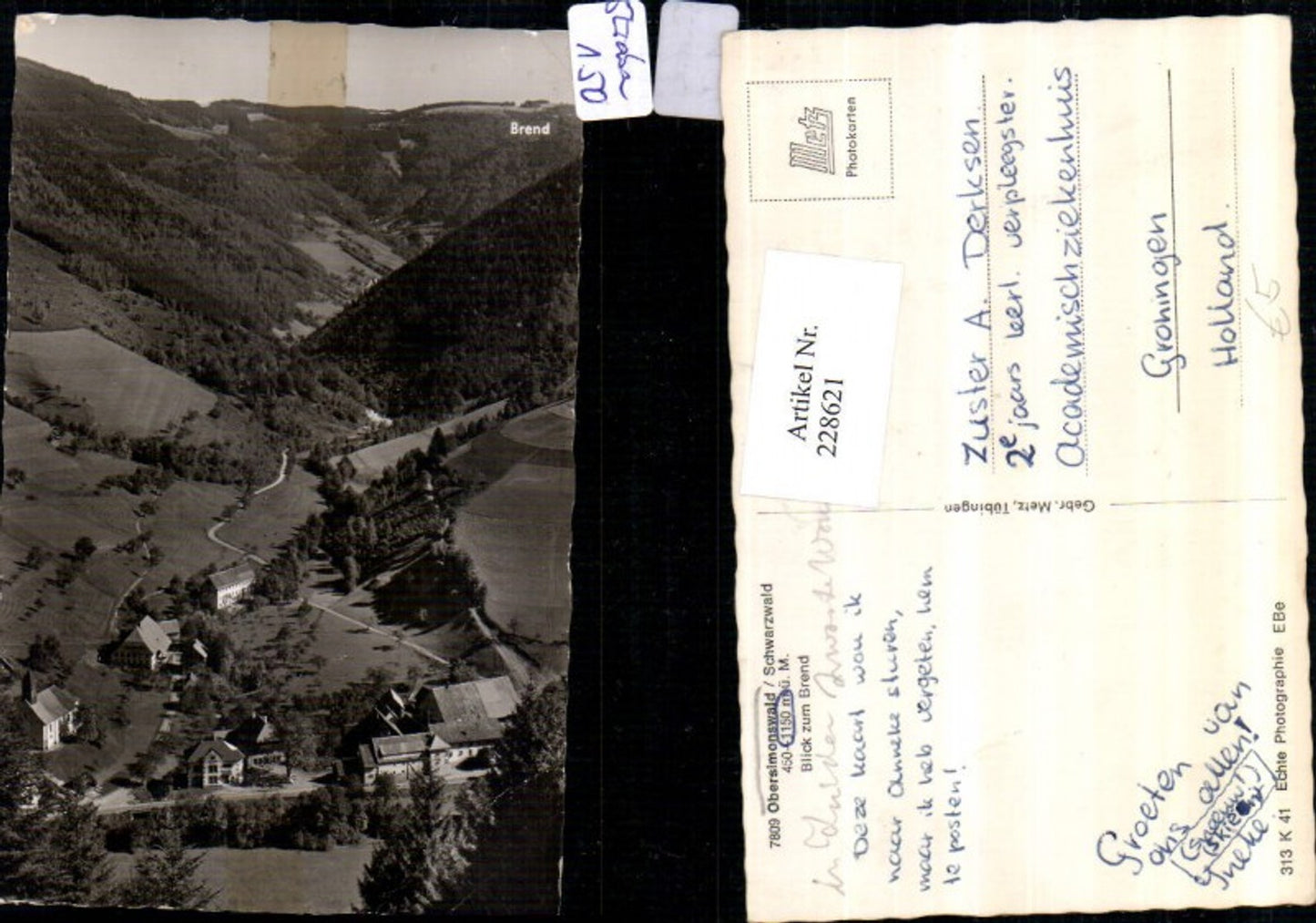 228621,Obersimonswald im Schwarzwald b. Simonswald Blick zum Brend