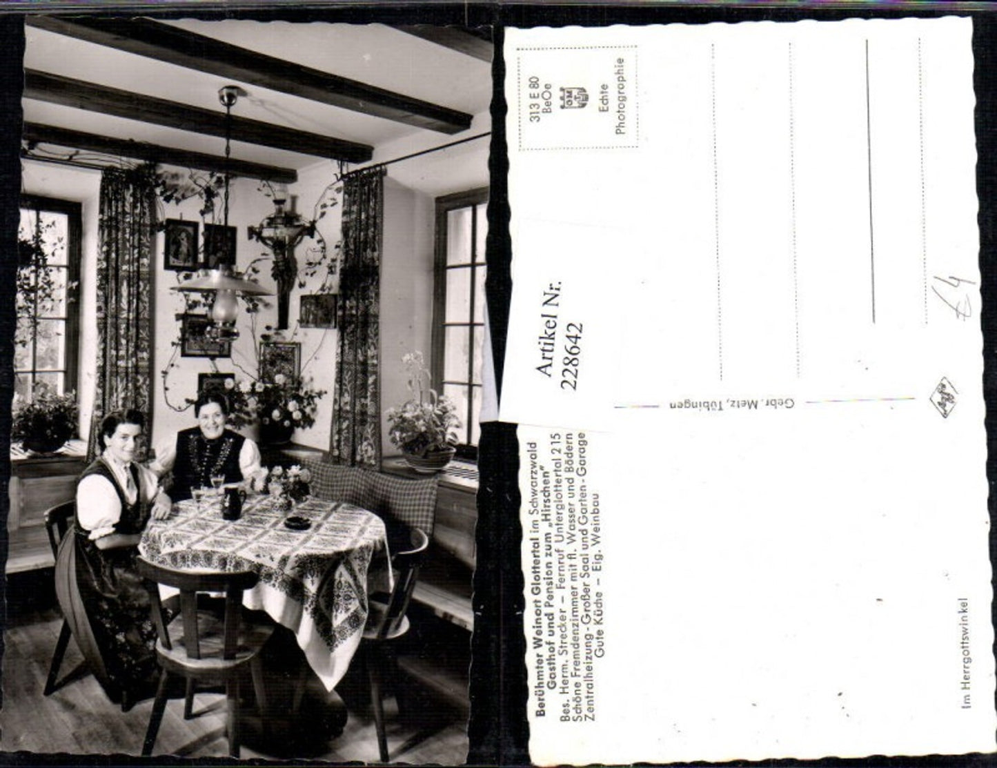 228642, Glottertal in the Black Forest, Gasthof und Pension zum Hirschen, owner Herm. Strecker, women in traditional dress