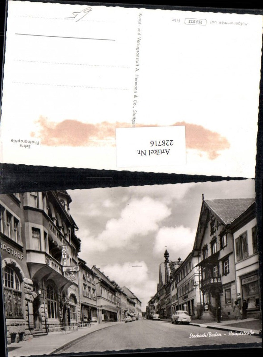 228716,Stockach in Baden Hauptstraße Straßenansicht Hotel Gasthof Geschäfte