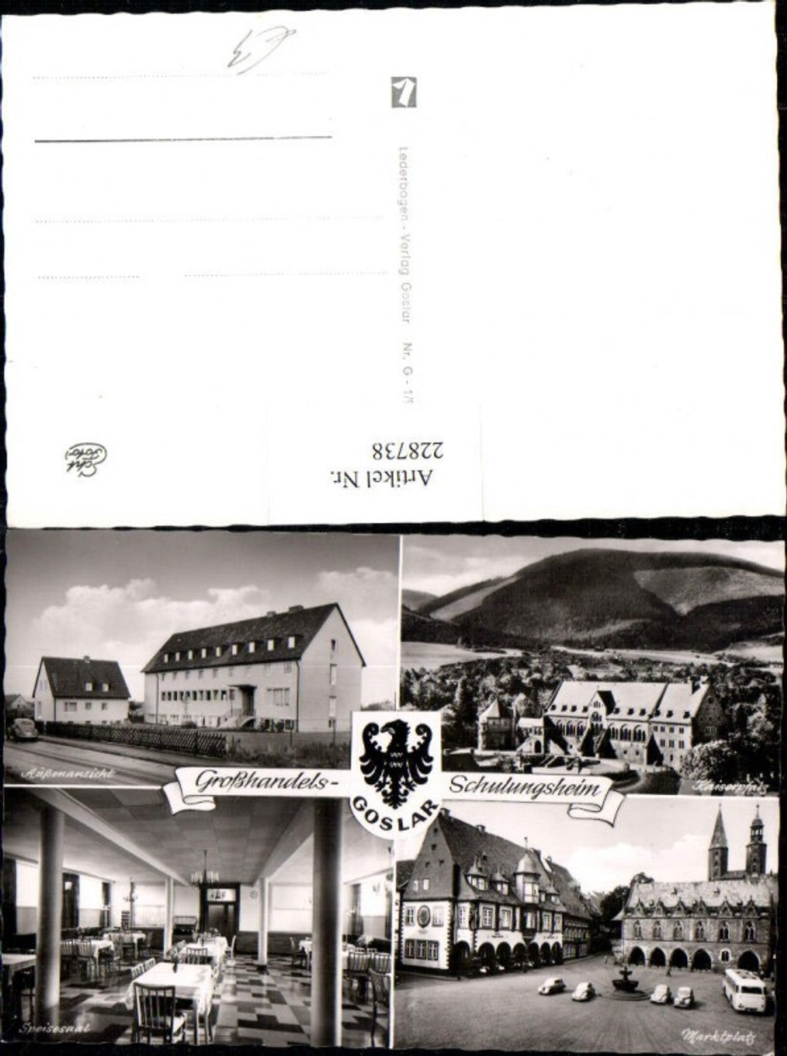 228738,Großhandels Schulungsheim Goslar Kaiserpfalz Marktplatz Speisesaal Mehrbildkarte