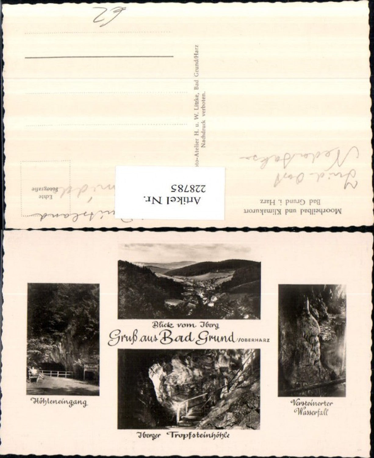 228785,Bad Grund im Oberharz Totale Versteinerter Wasserfall Iberger Tropfsteinhöhle Mehrbildkarte