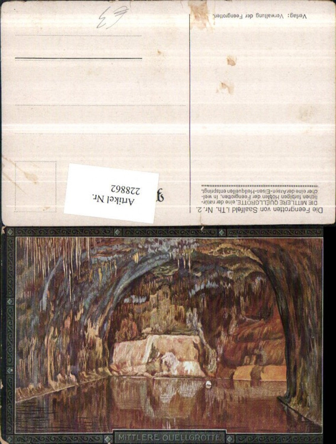 228862,Die Feengrotten von Saalfeld i. Thüringen Mittlere Quellgrotte Partie