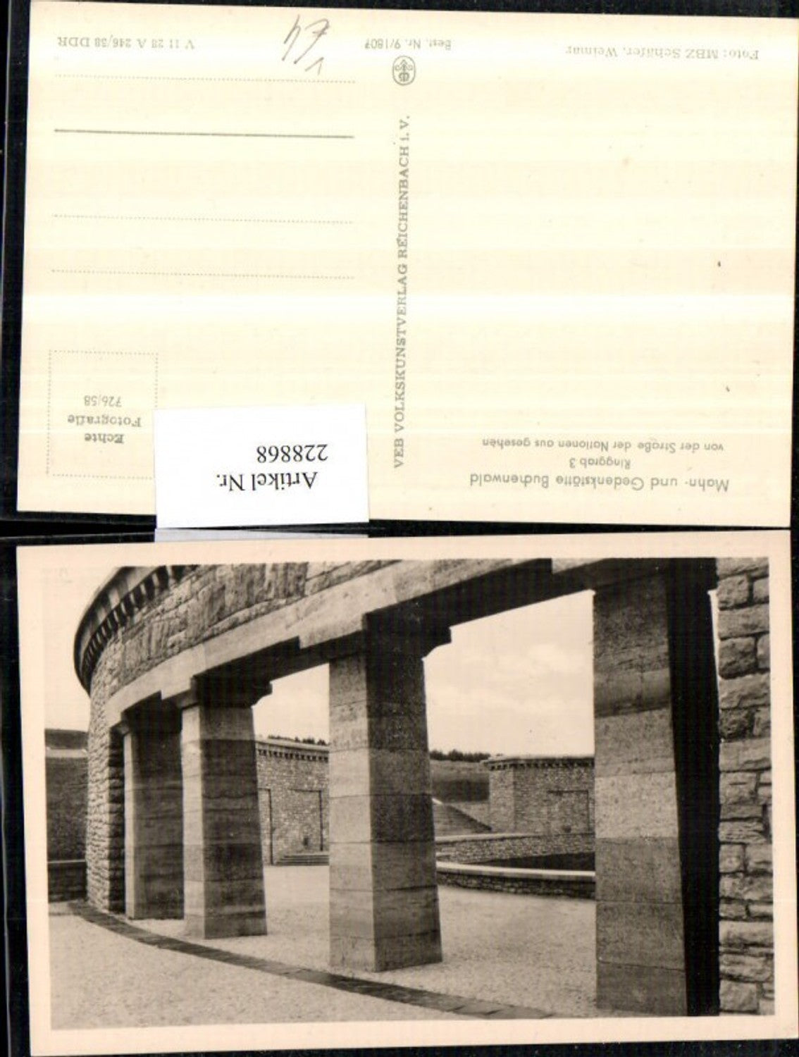 228868, Buchenwald Memorial and Remembrance Site, Ring Grave 3 vd Straße der Nationen, published by VEB Reichenbach 9/1807