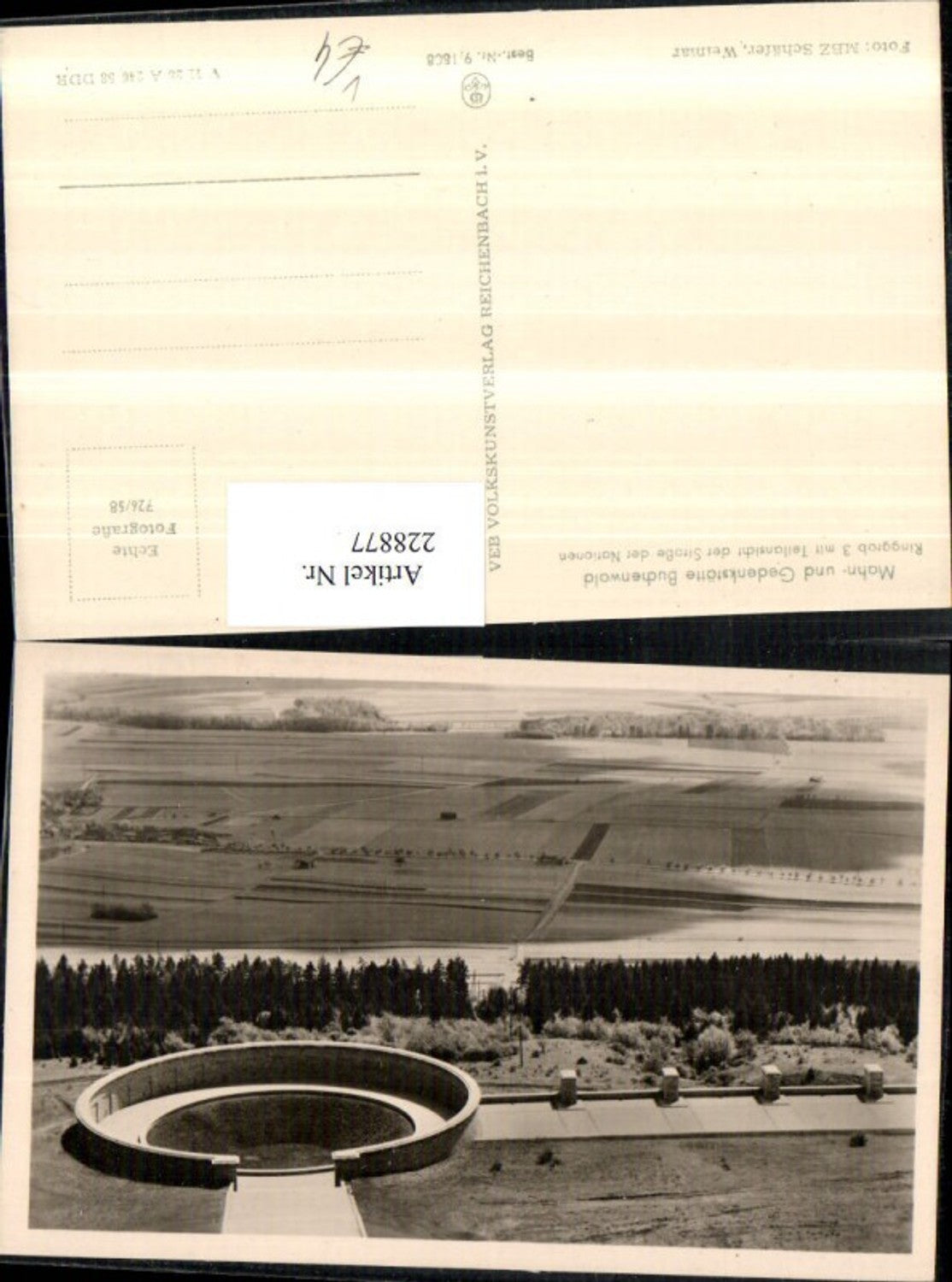 228877, Buchenwald Memorial and Museum, Ring Grave 3 m. Partial view of the Street of Nations, published by VEB 9/1808