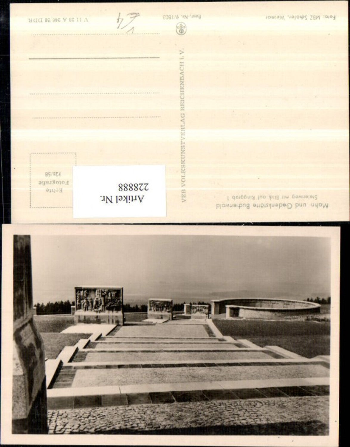 228888, Buchenwald Memorial and Remembrance Site, Stelae Trail with view of Ring Grave 1, published by VEB 9/1803