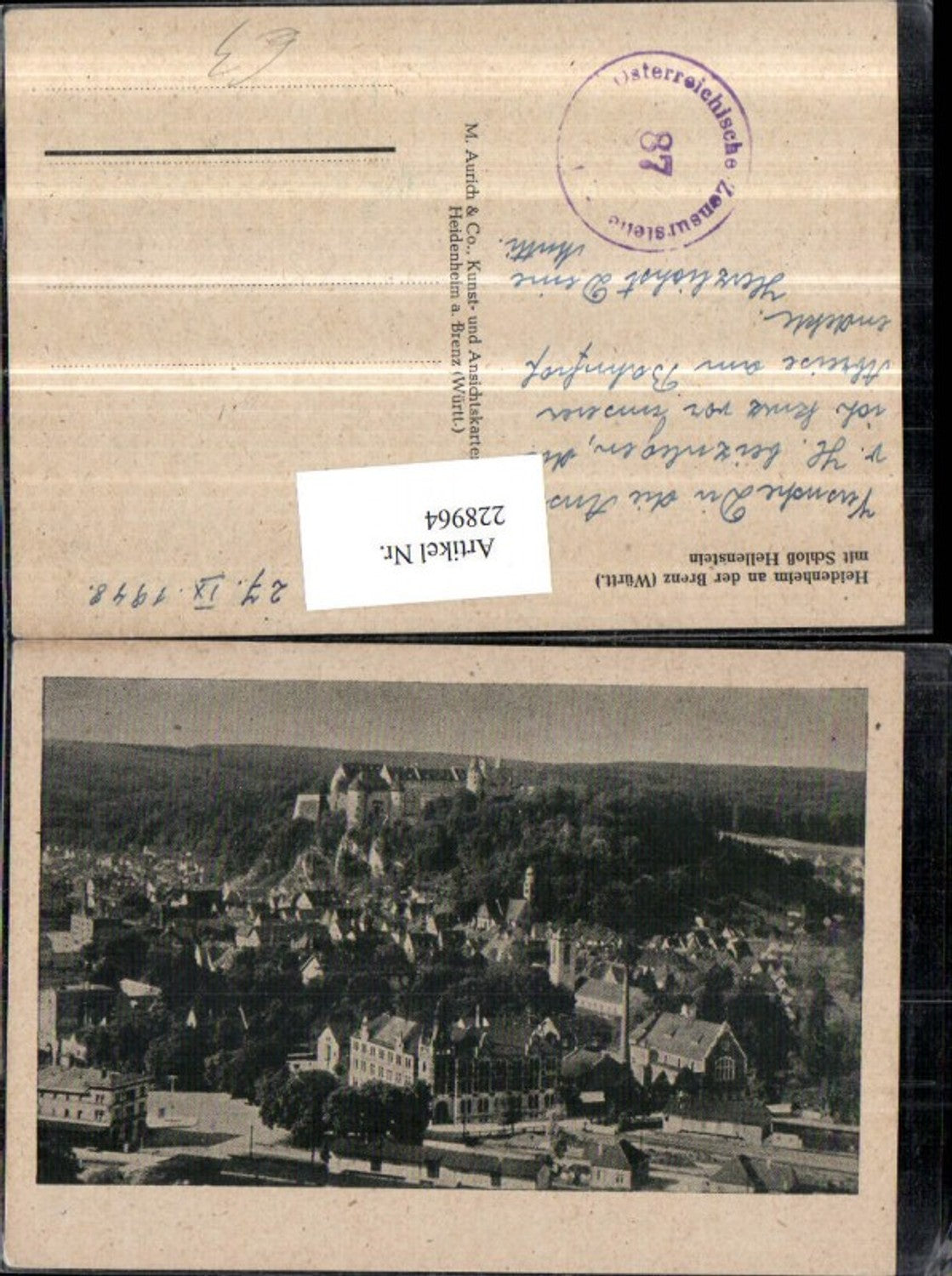 228964, Heidenheim an der Brenz, total view including Hellenstein Castle