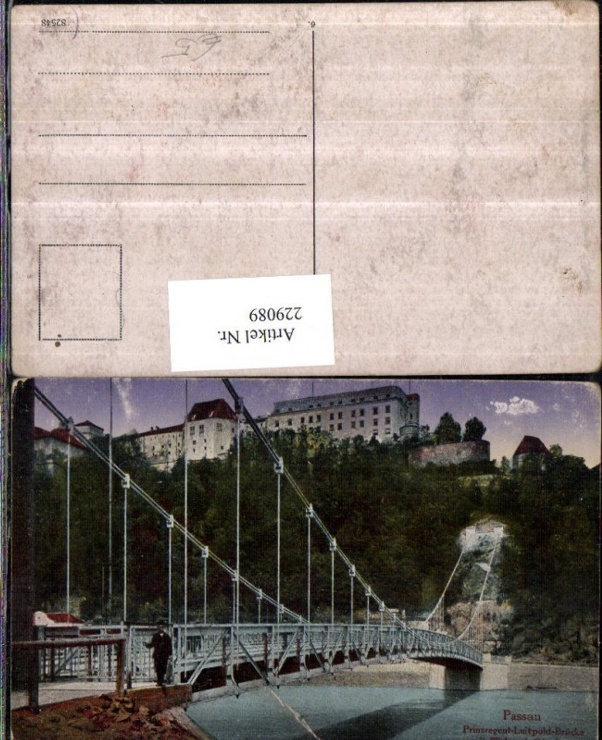 229089,Passau Prinzregent-Luitpold-Brücke m. Blick auf Oberhaus