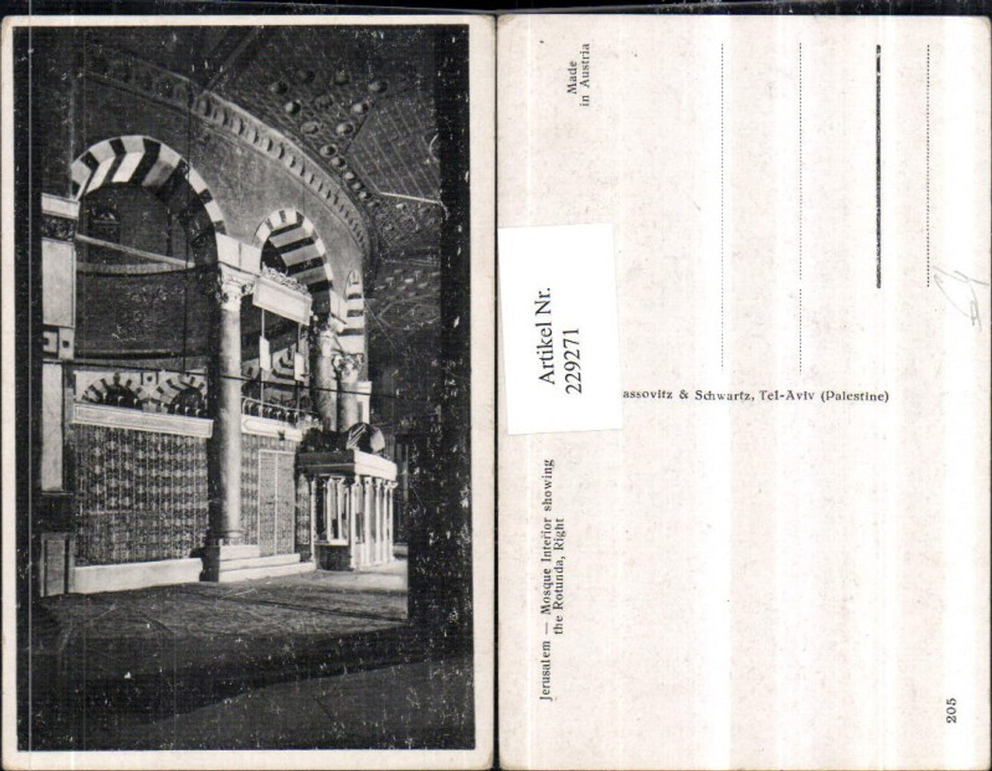 229271,Jerusalem Mosque Interior showing the Rotunda Moschee