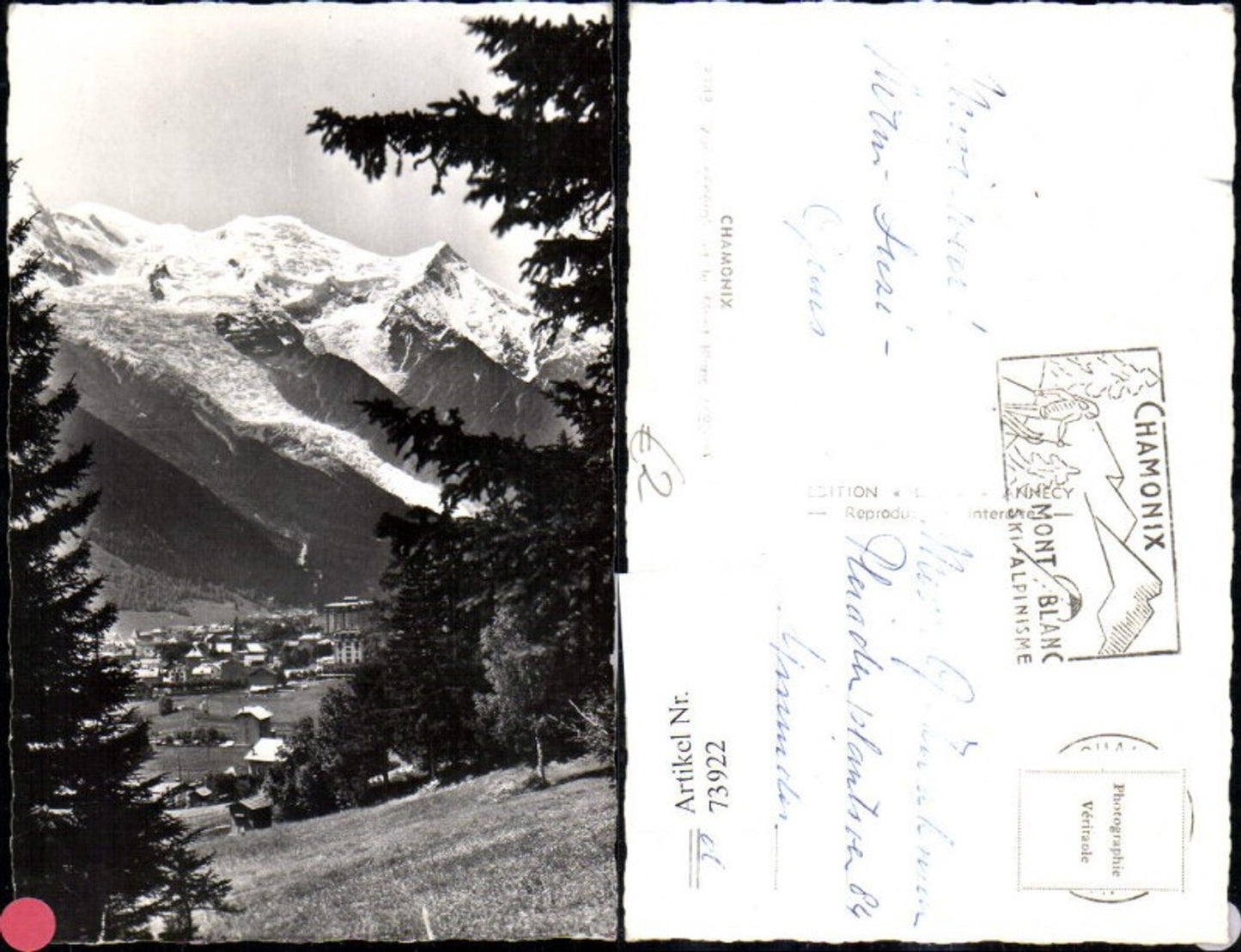 73922,Chamonix Vue generale et le Mont Blanc