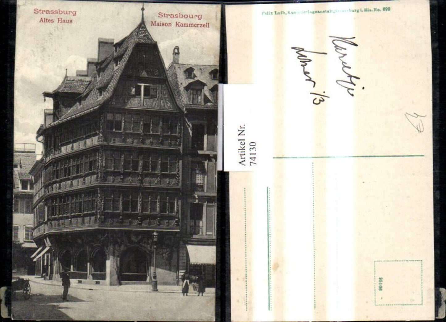 74130,Strassburg Elsass Strasbourg Straßburg Altes Haus Maison Kammerzell