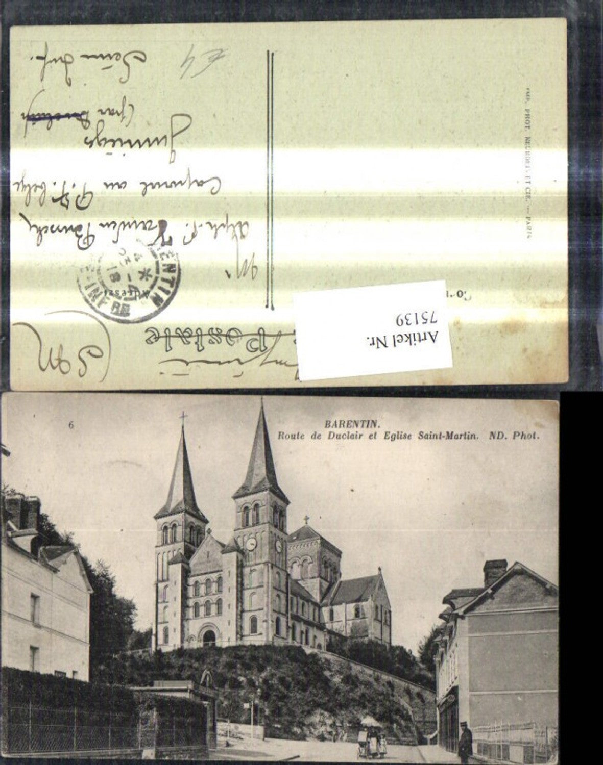75139,Barentin Route de Duclair et Eglise Saint Martin