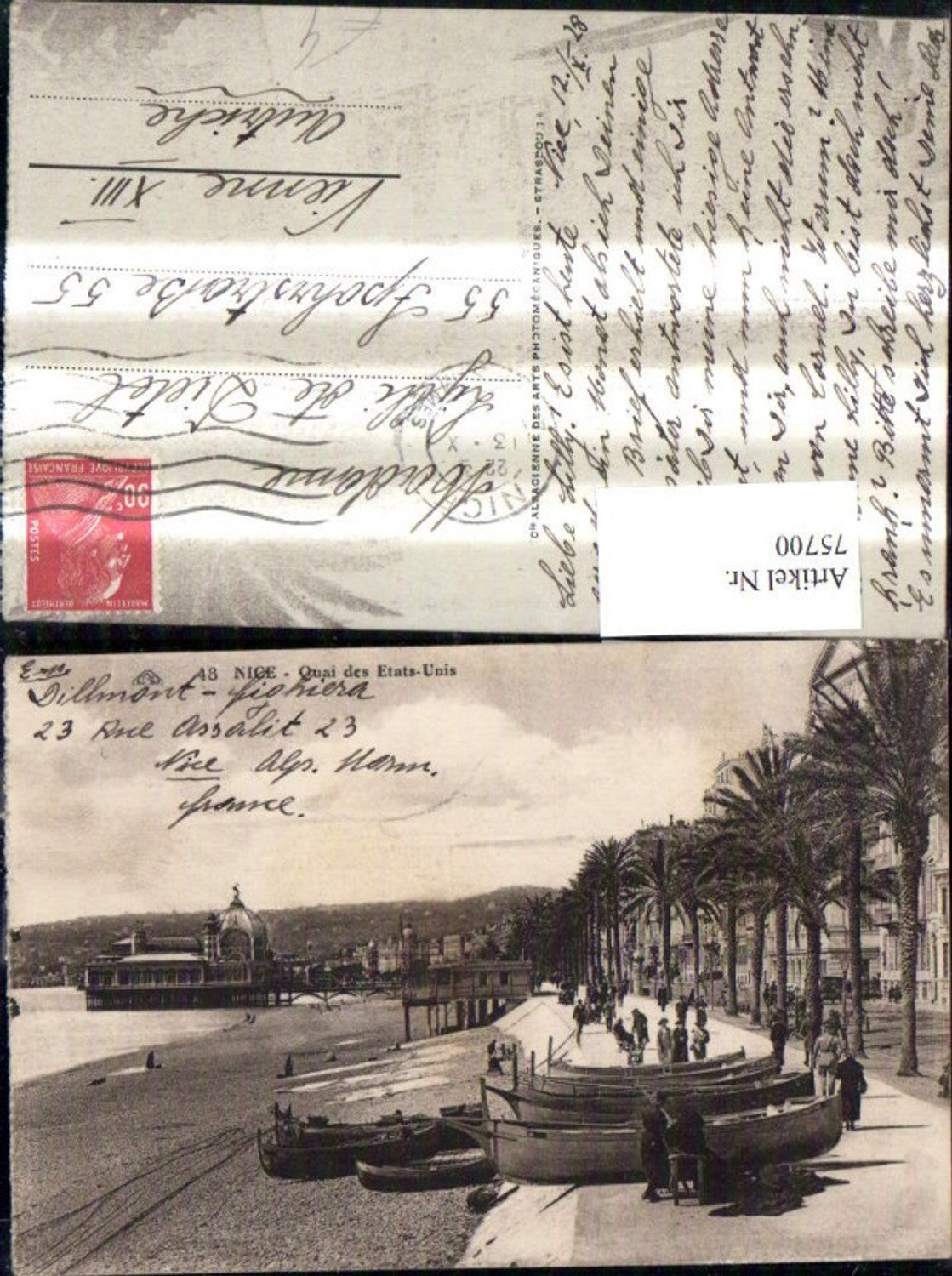75700,Nice Qoai des Etats Unis Nizza Strand Boote