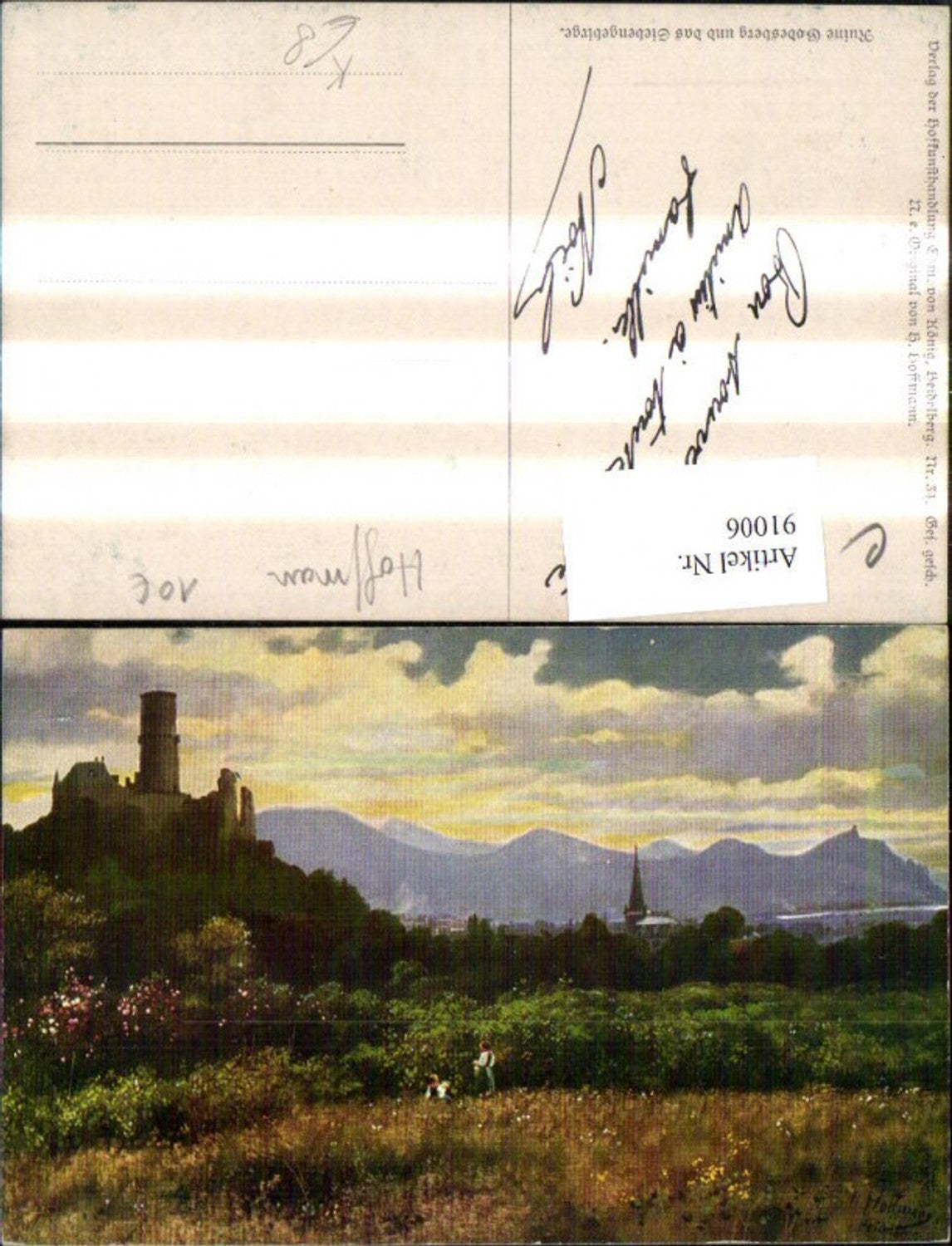91006,Künstler Ak Heinrich Hoffmann Ruine Godesberg u. d. Siebengebirge