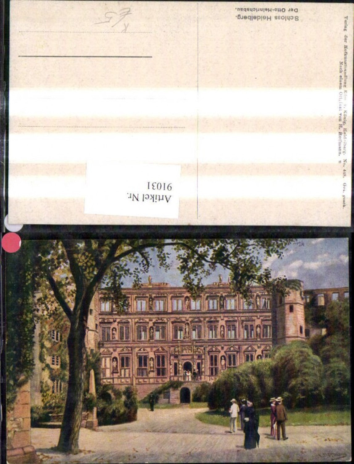 91031,Künstler Ak Heinrich Hoffmann Schloss Heidelberg Der Otto Heinrichsbau