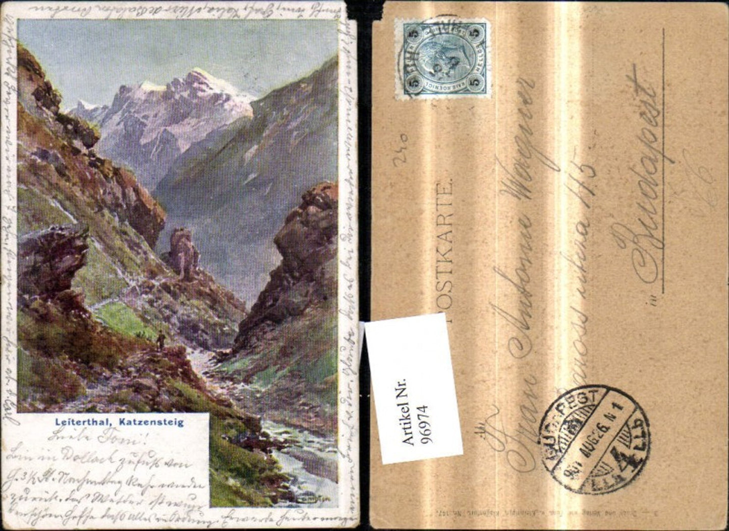 96974,Künstler Ak E.T. Compton Leiterthal Katzensteig