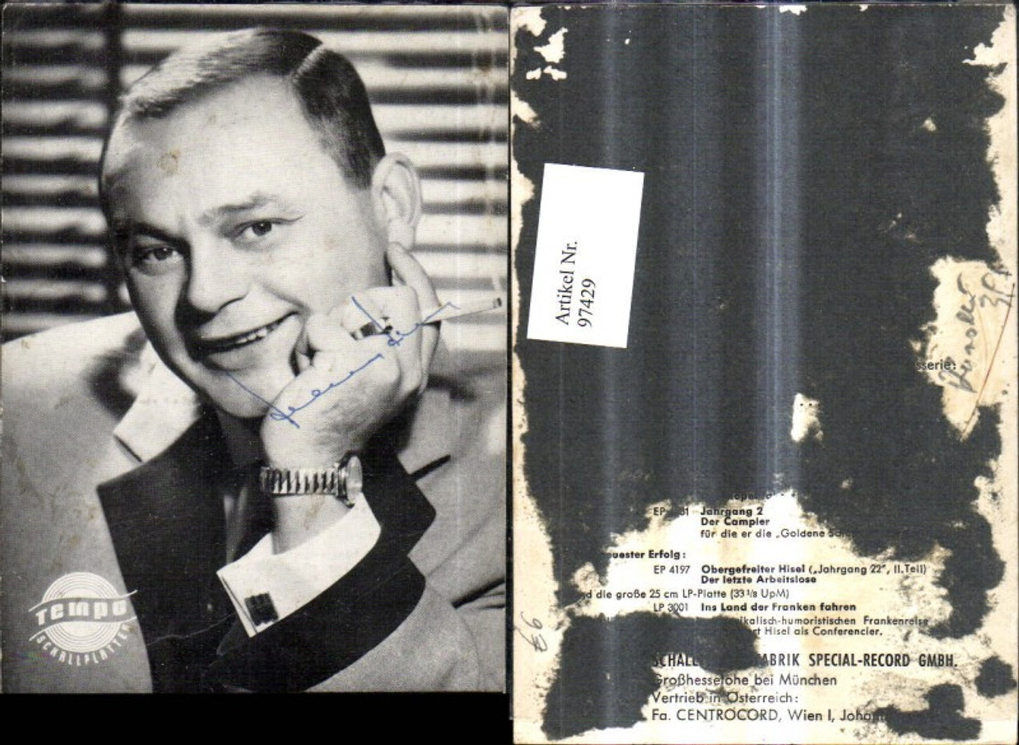 97429,Herbert Hisel m. Zigarette Humorist