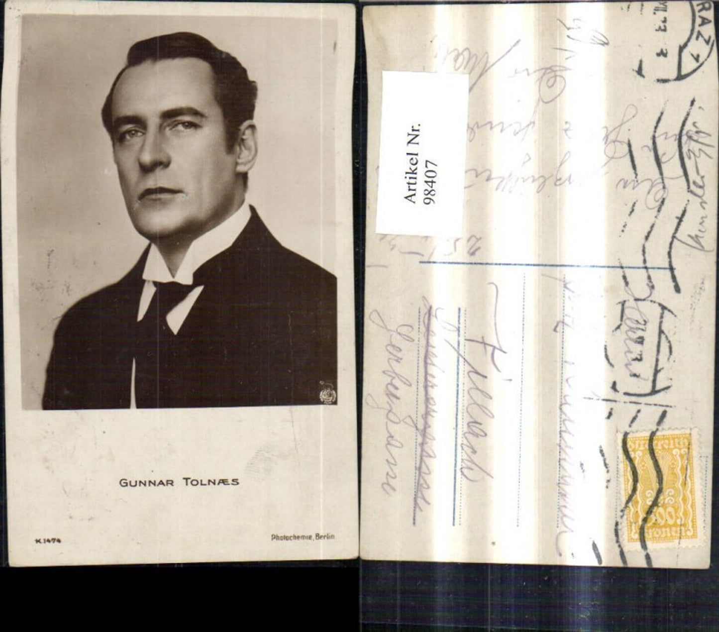 98407,Gunnar Tolnaes Schauspieler pub Photochemie K 1474