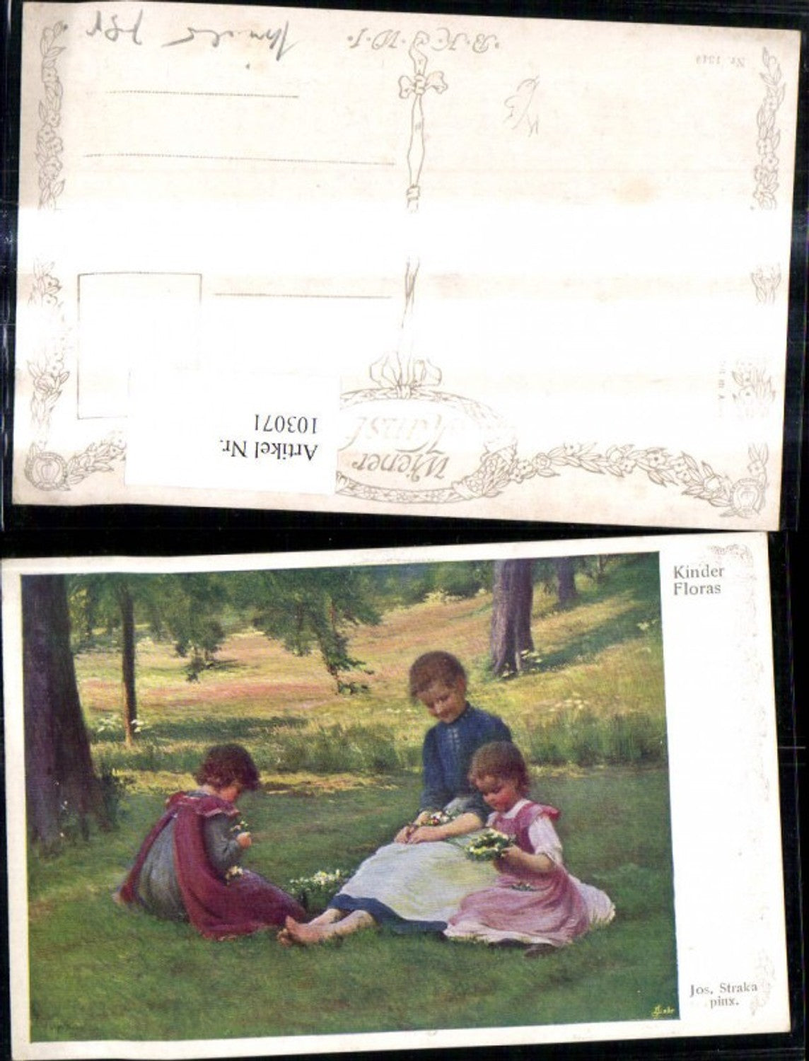 103071,Künstler Ak Jos. Straka Kinder Floras Adel Monarchie