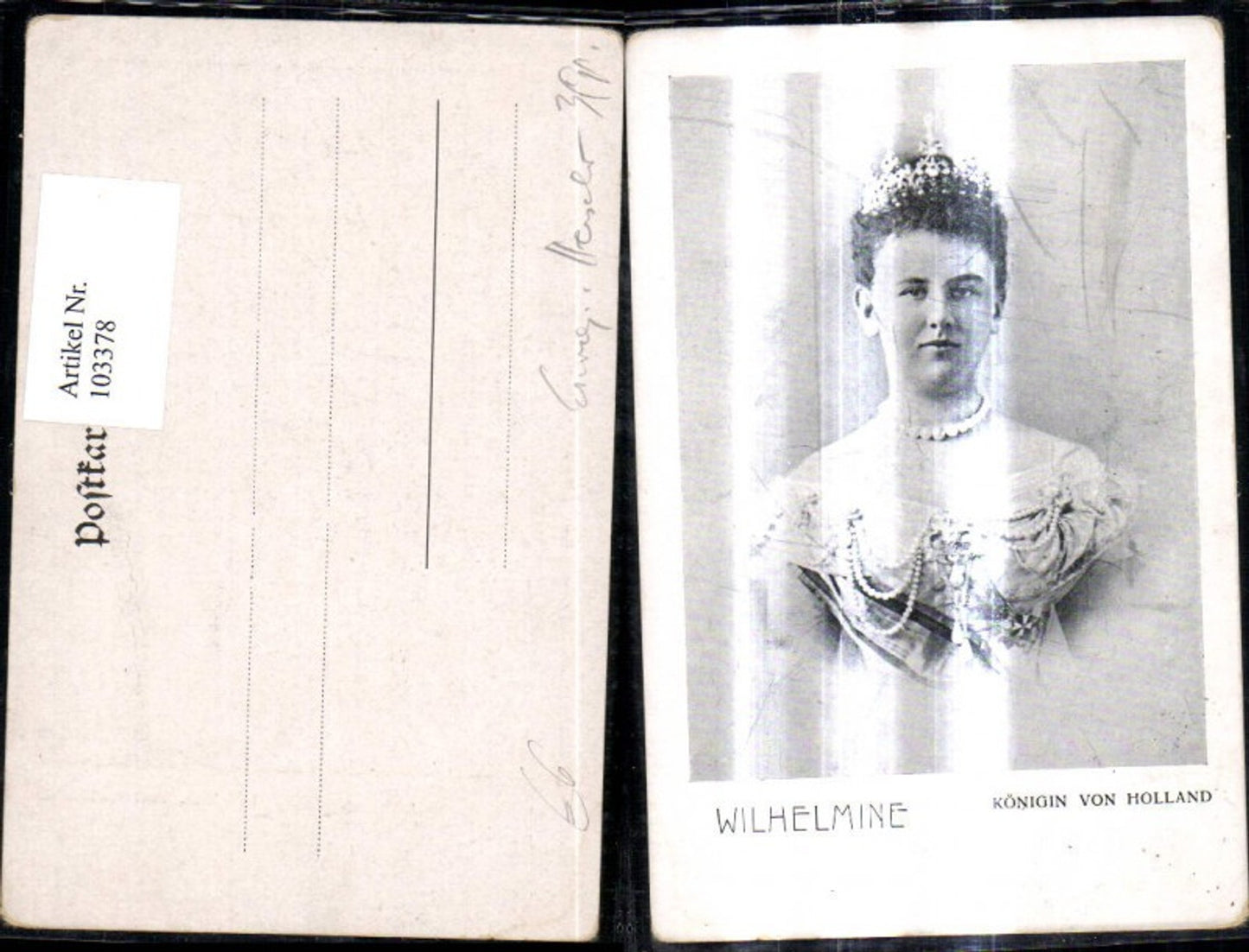 103378,Adel Monarchie Wilhelmine Königin v. Holland