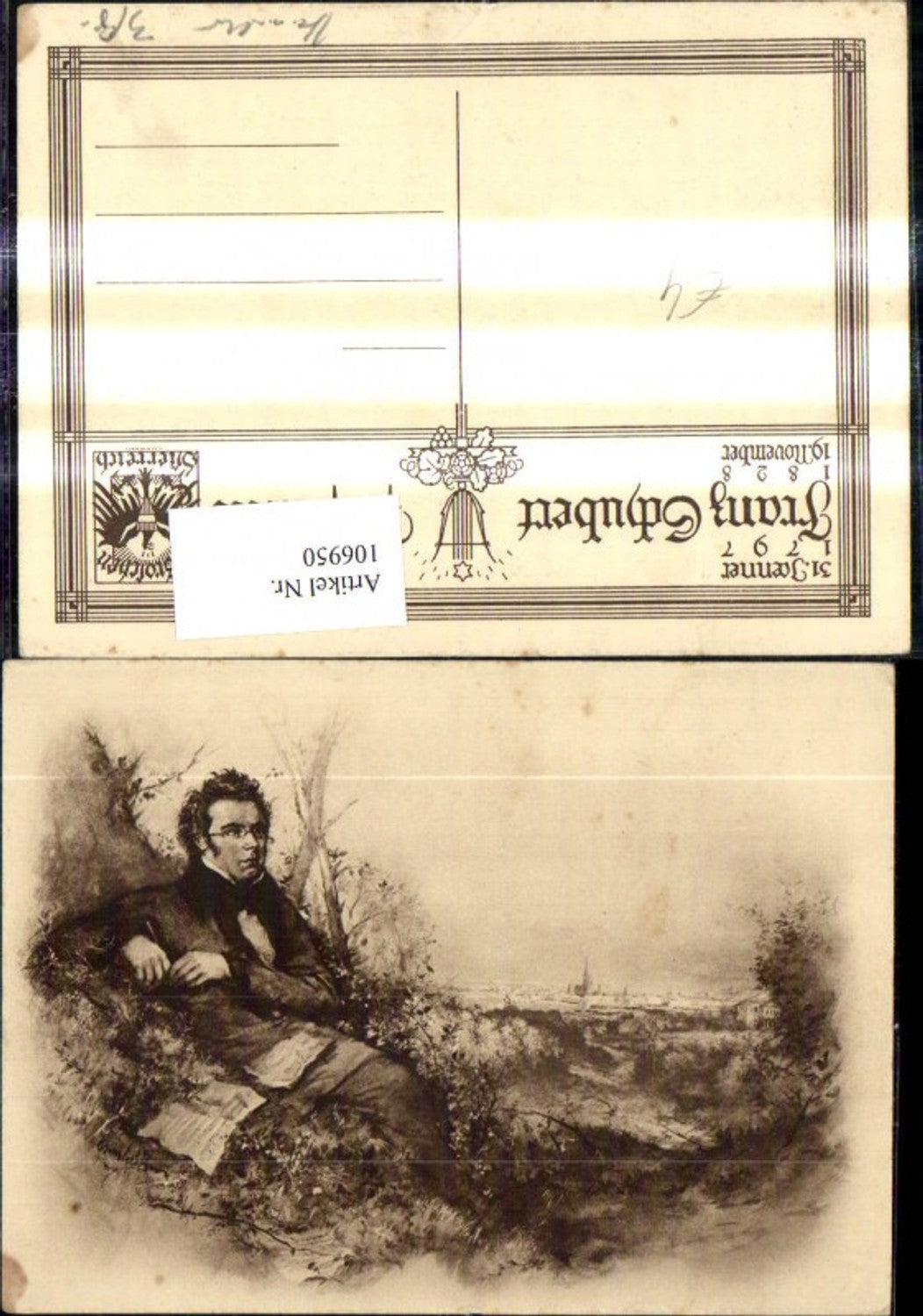 106950,Künstler Ak Franz Schubert v. Wien Theater Musik