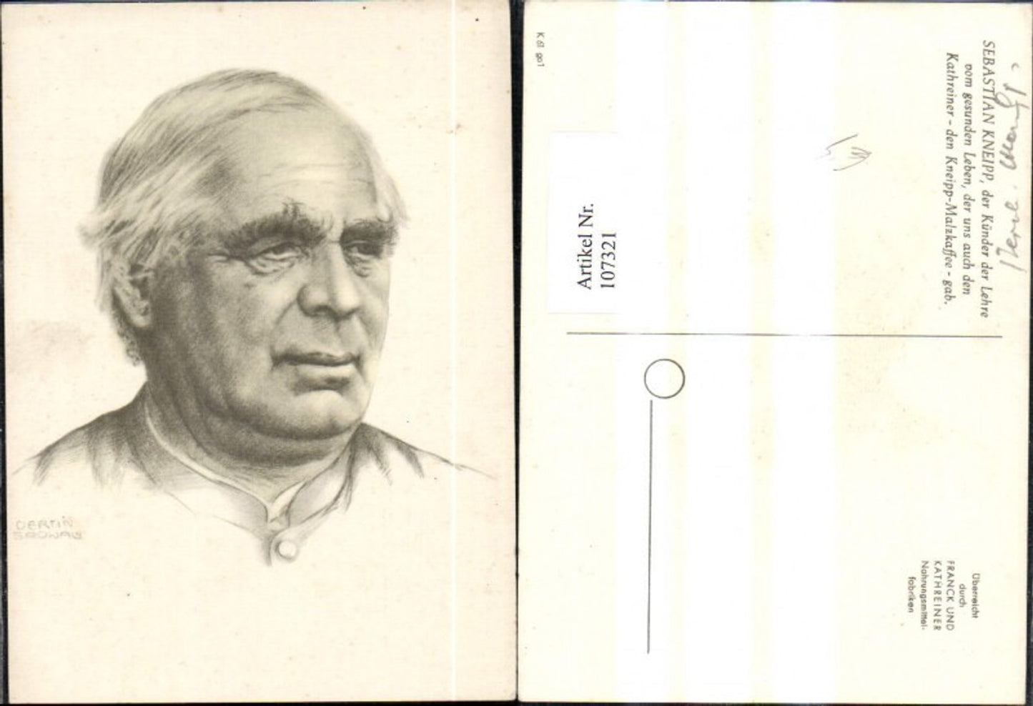 107321,Künstler Ak Sebastian Kneipp Gesundheitslehrer