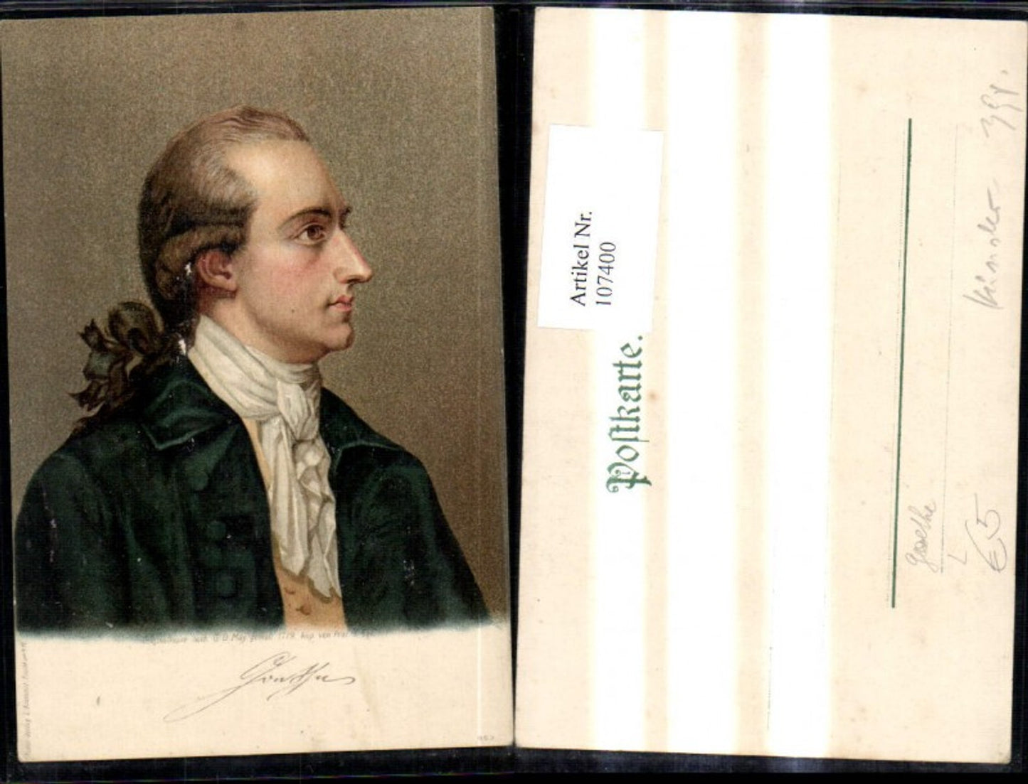 107400,Künstler Litho G. D. May Johann Wolfgang v. Goethe