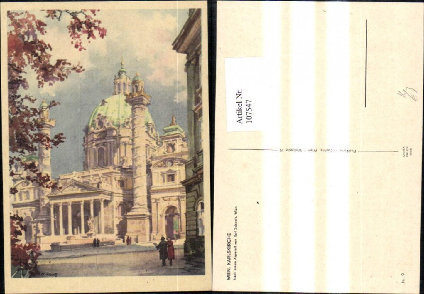 107547,Künstler Ak Karl Schwetz Wien Karlskirche
