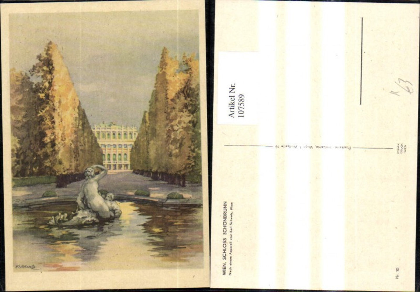 107589,Künstler Ak Karl Schwetz Wien Schloss Schönbrunn