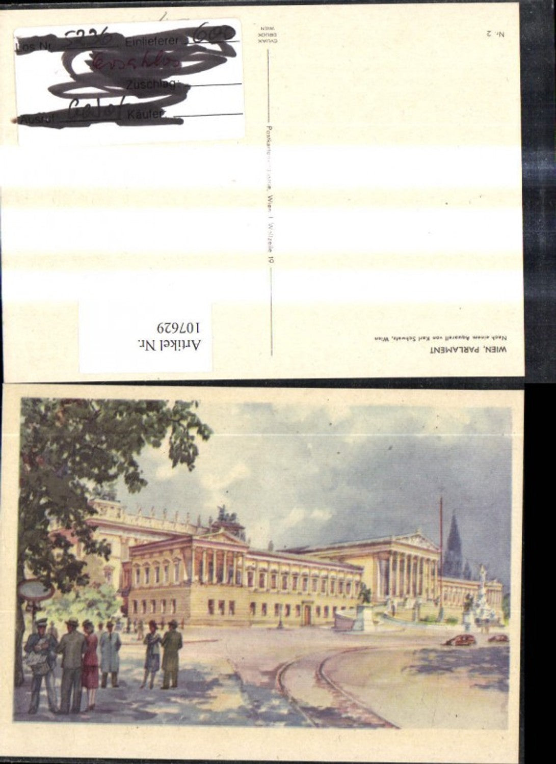 107629,Künstler Ak Karl Schwetz Wien Parlament