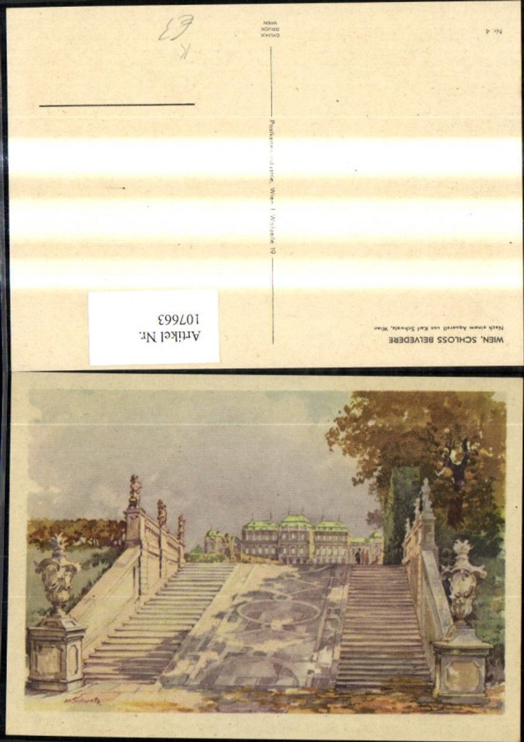 107663,Künstler Ak Karl Schwetz Wien Schloss Belvedere