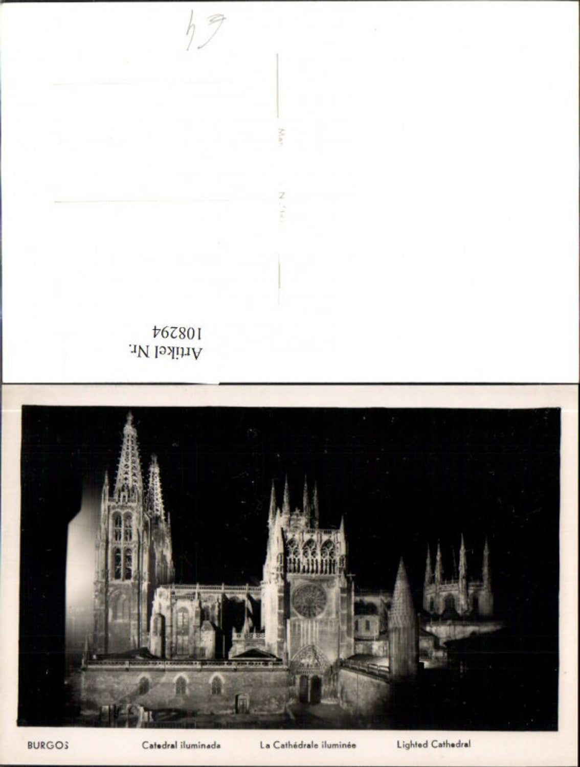 108294,Foto Ak Burgos Catedral iluminada Kathedrale b. Nacht