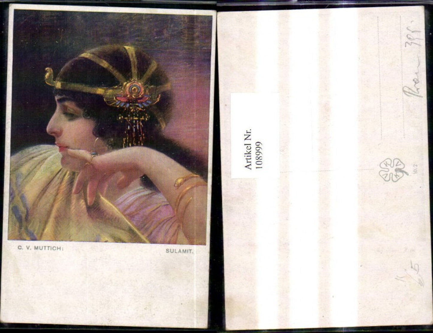 108999,Künstler Ak C. V. Muttich Sulamit Frau Portrait Haarschmuck