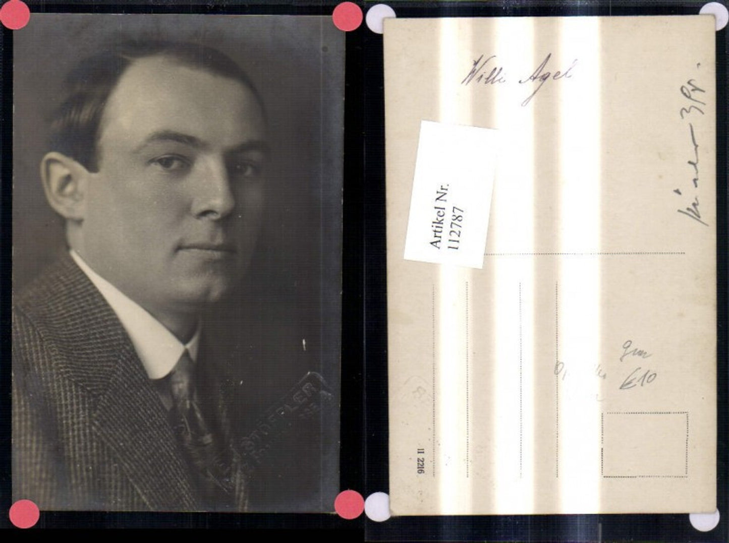 112787,Foto Ak Schauspieler Willi Agel Tenor Operette Graz